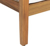 Burchett Teak Brown Removable Cushions Wood Outdoor Lounge Chair with White Cushion