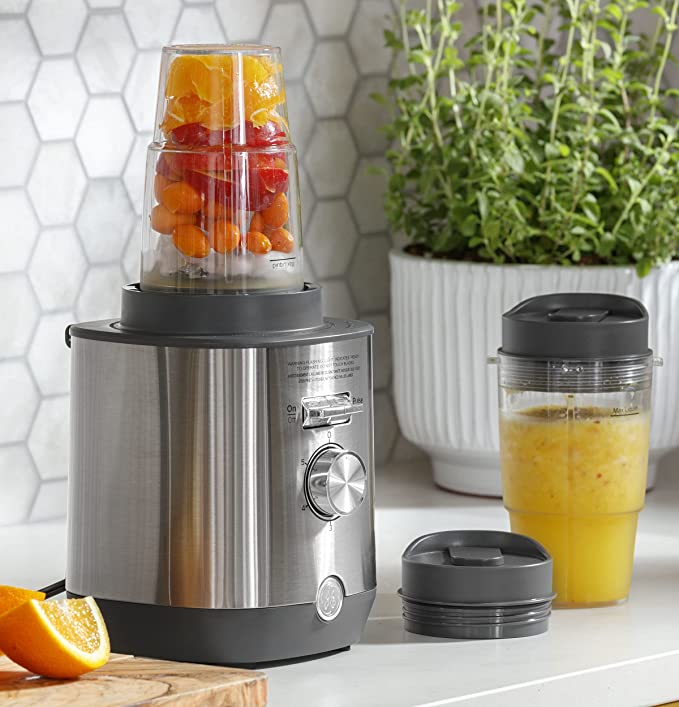 Blender Accessory Kit | Includes (2) 16-Ounce Blender Cups & (2) To-Go Lids| Attach, Blend, and Go | Dishwasher Safe | Stainless Steel Blade