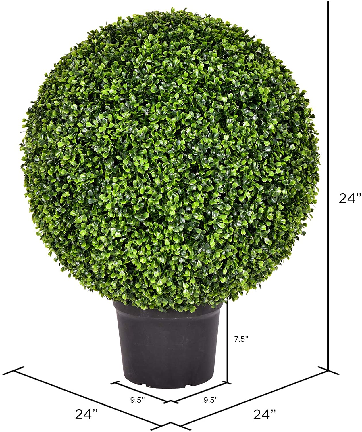 Vickerman Everyday 24" Artificial Boxwood Topiary Ball KB2567-A3-B3-P1