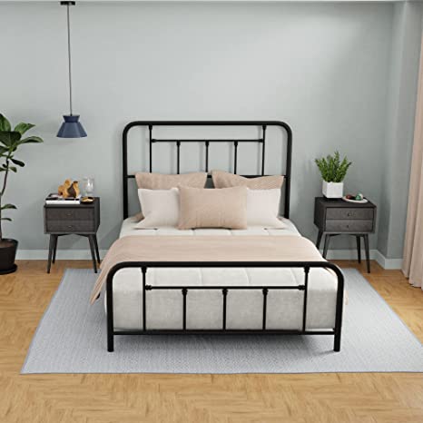 Baldwin Headboard + Footboard Matte Black Steel Headboard Frame with 1-Step Powder Finish - Headboard and Footboard Only Full Size