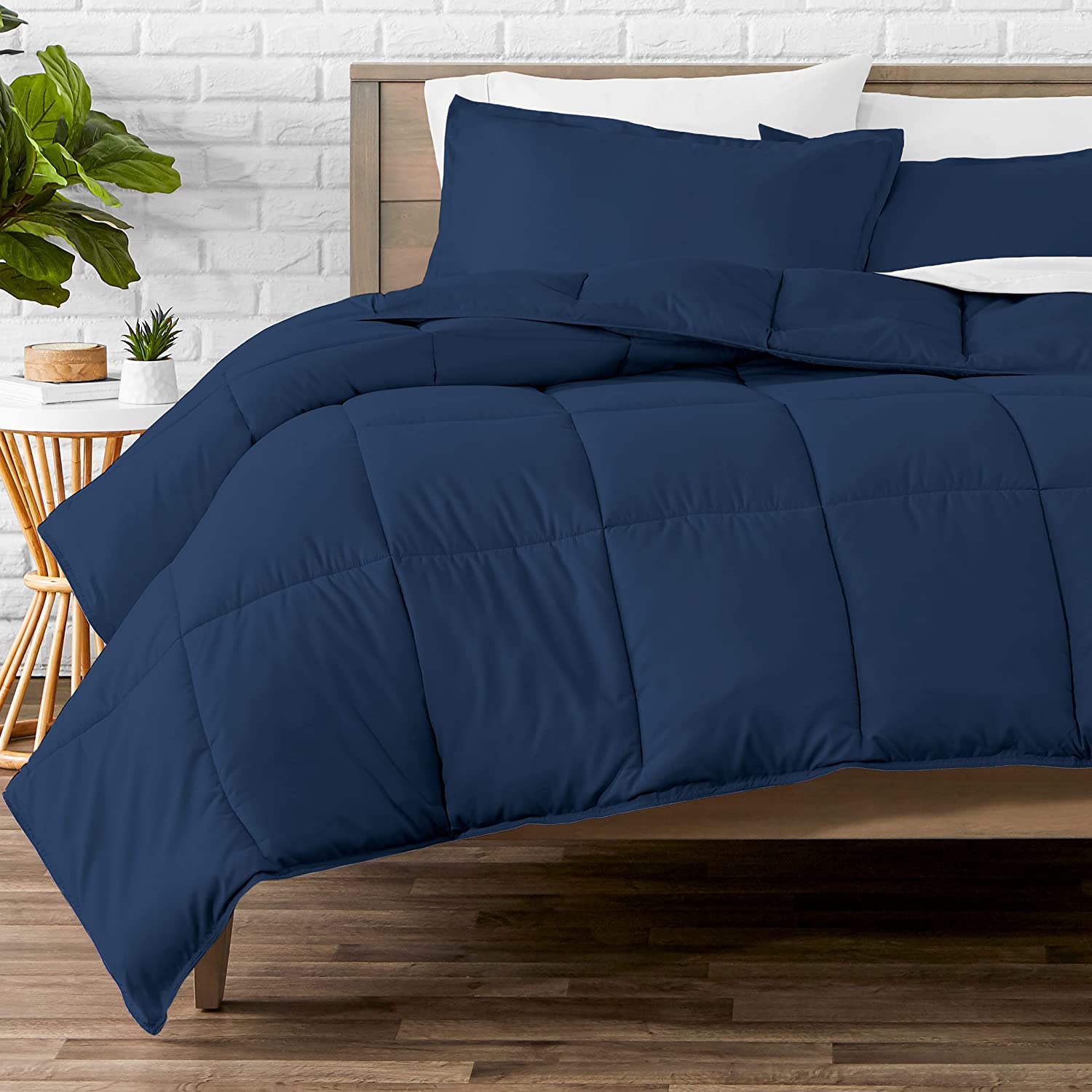 Bare Home Comforter Set - Twin/Twin Extra Long - Goose Down Alternative - Ultra-Soft - Premium 1800 Series - All Season Warmth (Twin/Twin XL, Dark Blue)
