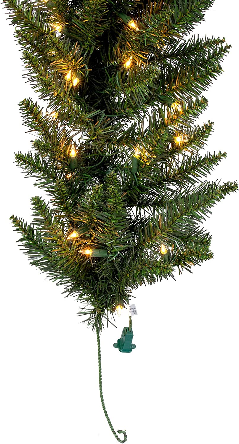 9' Camdon Fir Artificial Christmas Garland, Clear Dura-lit Incandescent Mini Lights - Faux Holiday Garland - Indoor Seasonal Home Decor