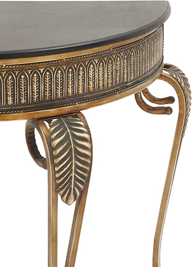 Traditional Metal Console Table, 41"W x 33"H, Gold