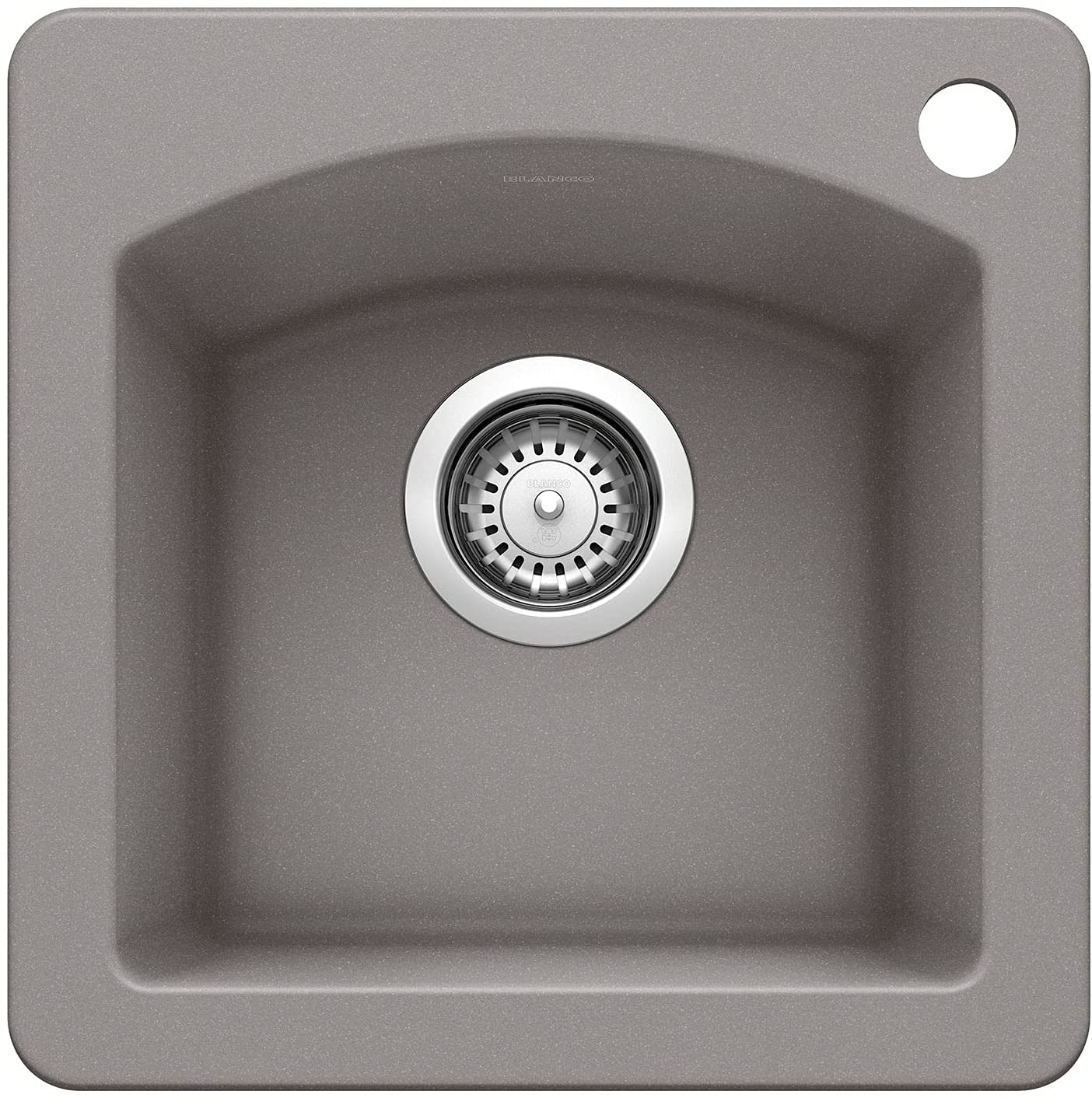 BLANCO, Metallic Gray DIAMOND SILGRANIT Drop-In or Undermount Bar Sink, 15" X 15"