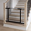BabySteps Walk-Thru Metal Safety Gate (Black) - Pressure-Mounted Baby Gate for Doorway, Expands from 29.5-40.5 Inches, 29.5 Inches Tall, Includes 3 Extensions, Perfect for Children, Pet-Friendly