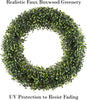19.5-Inch Artificial Boxwood Wreath for Front Door Home Decor