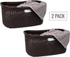 Basket Collection, Laundry Basket, 40 Liter (10kg/22lbs) Capacity, Cut Out Handles, Ventilated, Set of 2, Brown