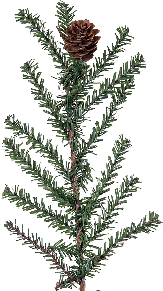 42" Caramel Pine Artificial Christmas Tree Unlit, Seasonal Indoor Home Decor with Decorative Burlap Base