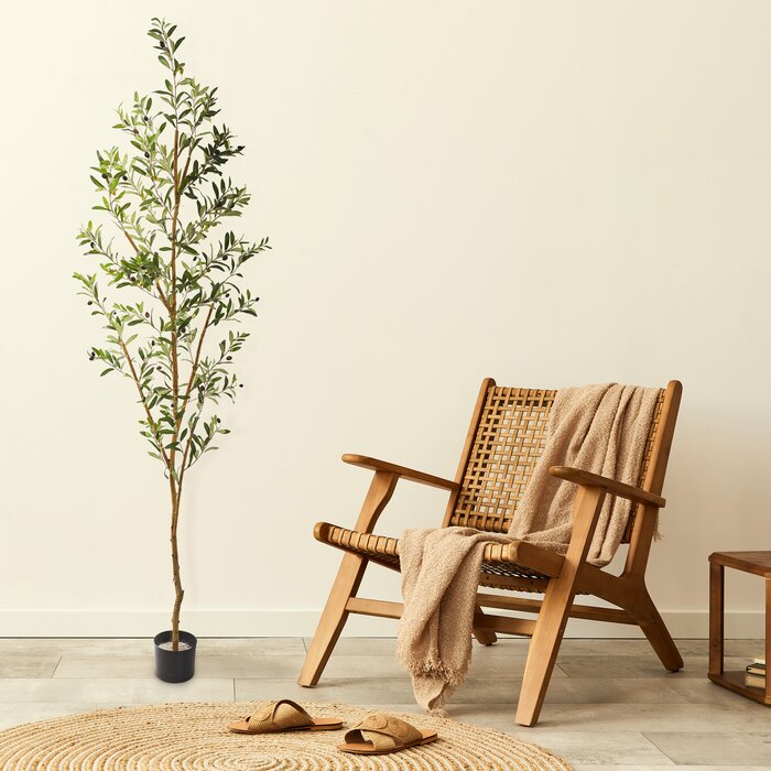 77'' Faux Olive Tree in Planter