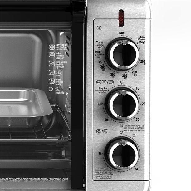 BLACK+DECKER 6-Slice Convection Countertop Toaster Oven, Stainless Steel