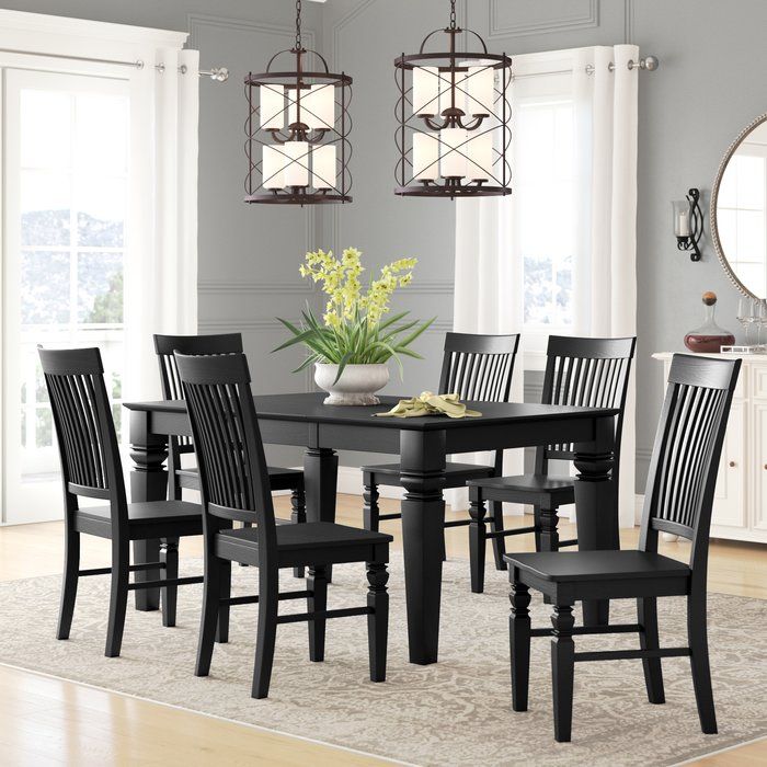 Beesley 7 Piece Dining Set, Black (#K5157 - 4 BOXES)