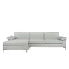 Modern Large Linen Fabric Sectional Sofa, L-Shape Couch with Extra Wide Chaise Lounge (Beige)