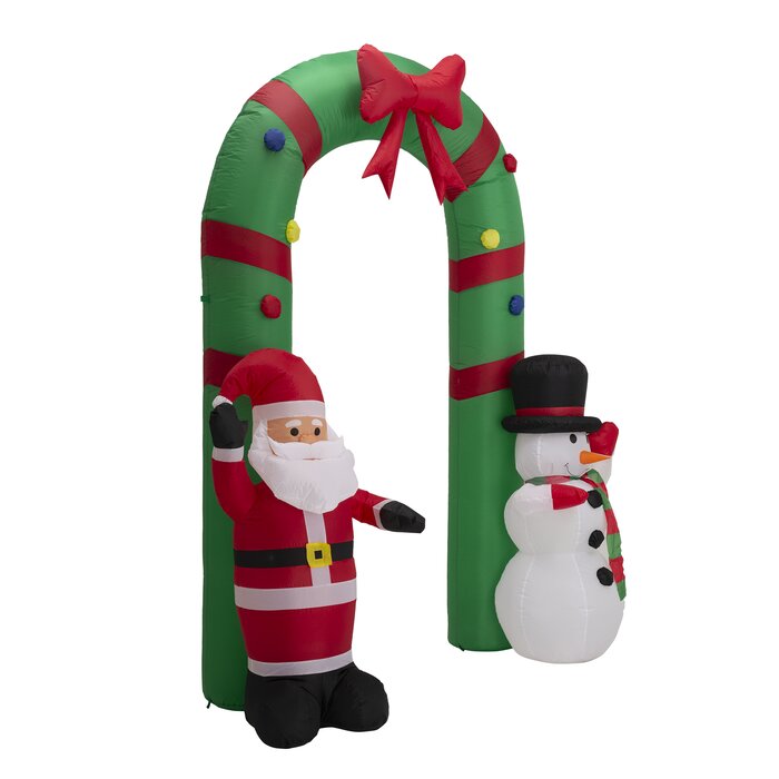 8FT Christmas Inflatable Santa Snowman Gate Arch
