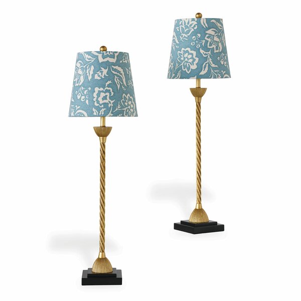 8'' H x 9.5'' W Cotton Drum Lamp Shade ( Spider ) in Blue CA133