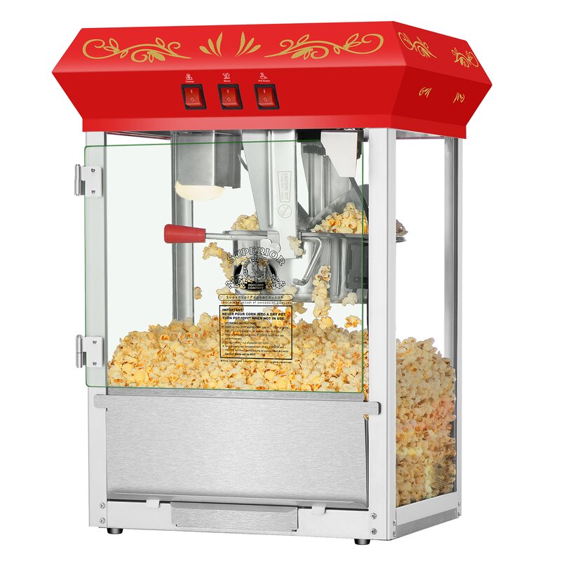 8 Oz. Movie Night Tabletop Popcorn Popper Machine