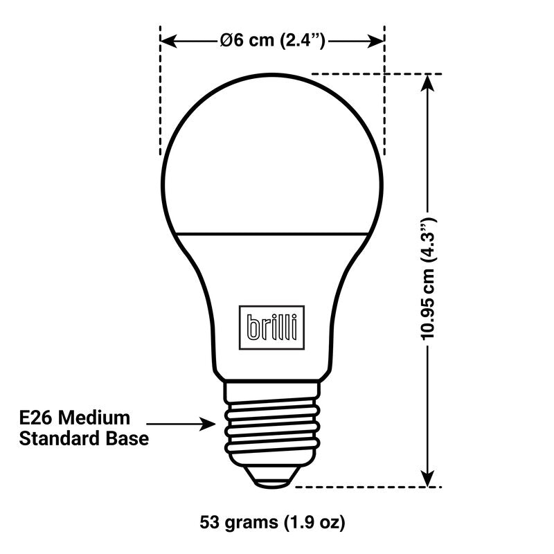 8 Watt (60 Watt Equivalent), A19 LED, Dimmable Light Bulb, Daylight (5000K) E26/Medium (Standard) Base (Set of 2) pt206