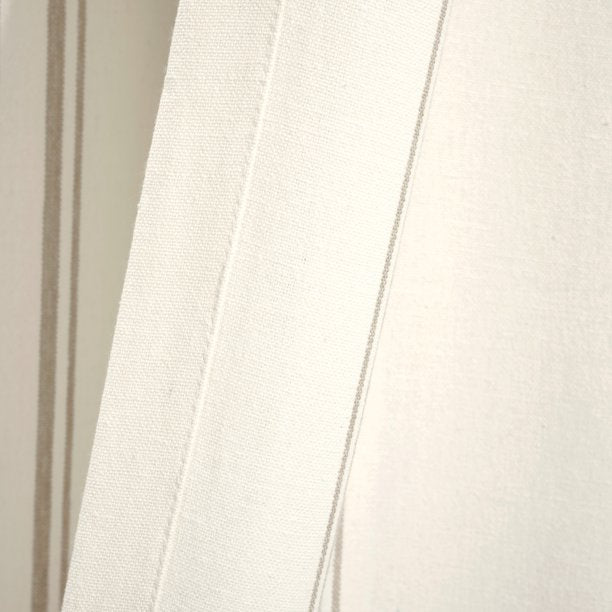 Farmhouse Stripe Yarn Dyed Eco-Friendly Recycled Cotton Window Curtain Panels Neutral 95" x 42", (Set of 2)