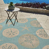 Gertmenian 21268 Nautical Tropical Outdoor Patio Rugs, 5x7 Standard, Sand Dollar Starfish Oasis Green KRUG301-B1-S3