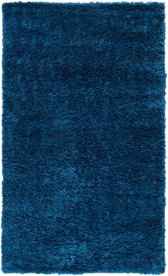 August Shag Collection AUG900N Solid 1.2-inch Thick Accent Rug, 2'3" x 4', Navy