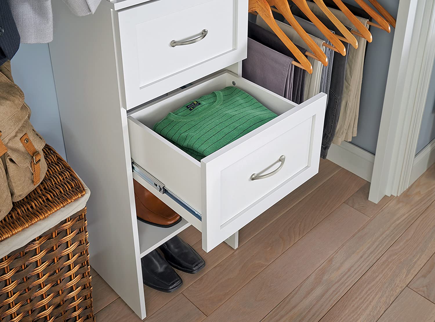 ClosetMaid SuiteSymphony Starter Tower Kit, 16" X 10" Drawer, Pure White KB1350-A5-B2-P1