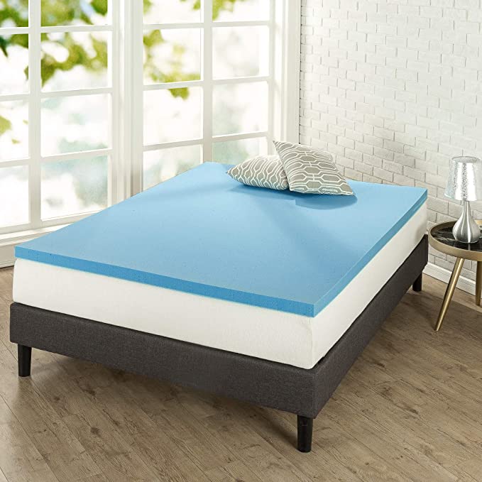 2 Inch Green Tea Cooling Gel Memory Foam Mattress Topper / Cooling Gel Foam / CertiPUR-US Certified, Full
