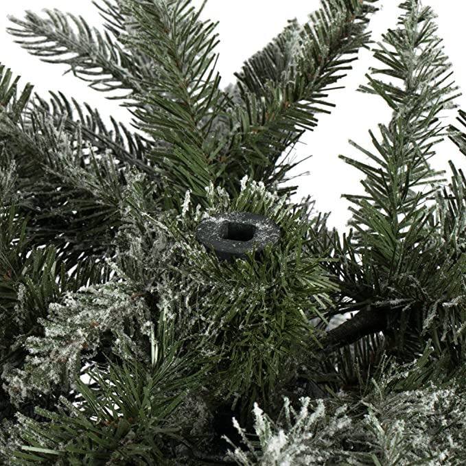 7' Frosted Glitter Tannenbaum Pine Artificial Christmas Tree, Clear Dura-Lit® Lights - Faux Glitter Pine Christmas Tree - Seasonal Indoor Home Decor