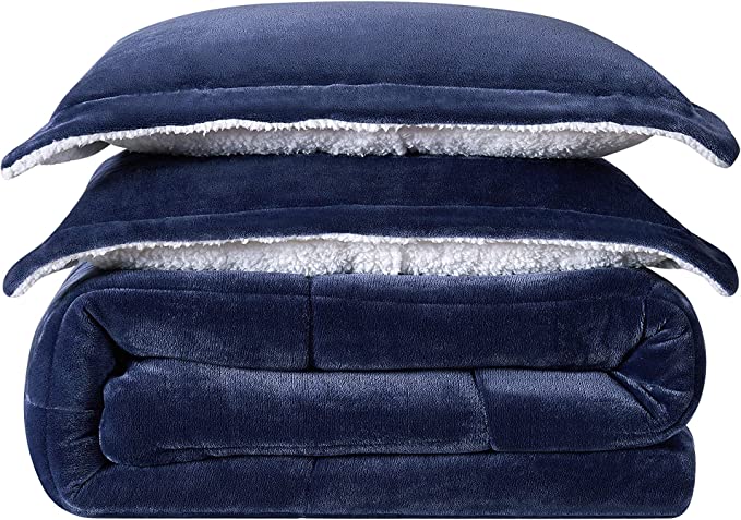 Cuddle Warmth Twin XL Comforter Set in Indigo (Set of 2)