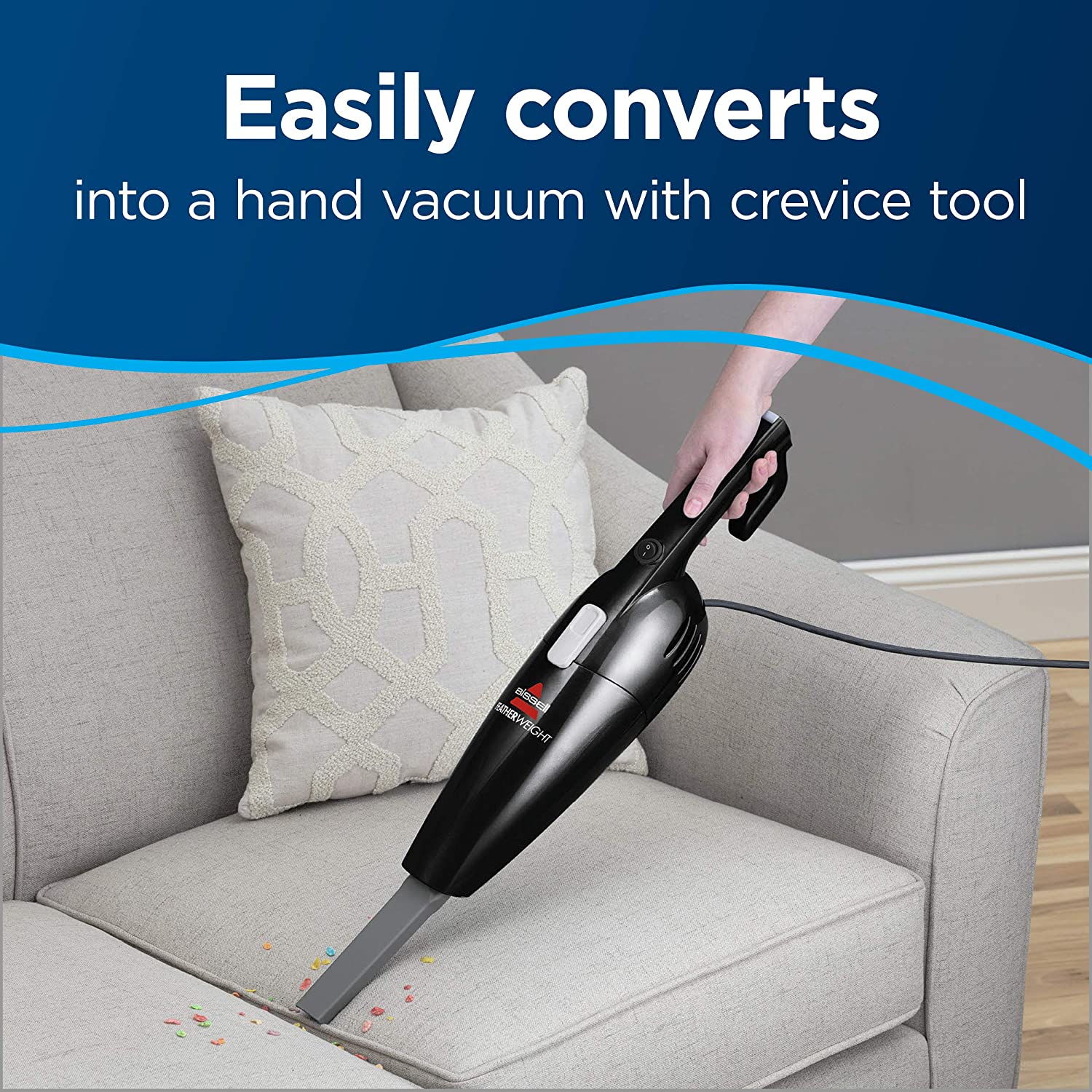 BISSELL Featherweight Stick Lightweight Bagless Vacuum with Crevice Tool, Black