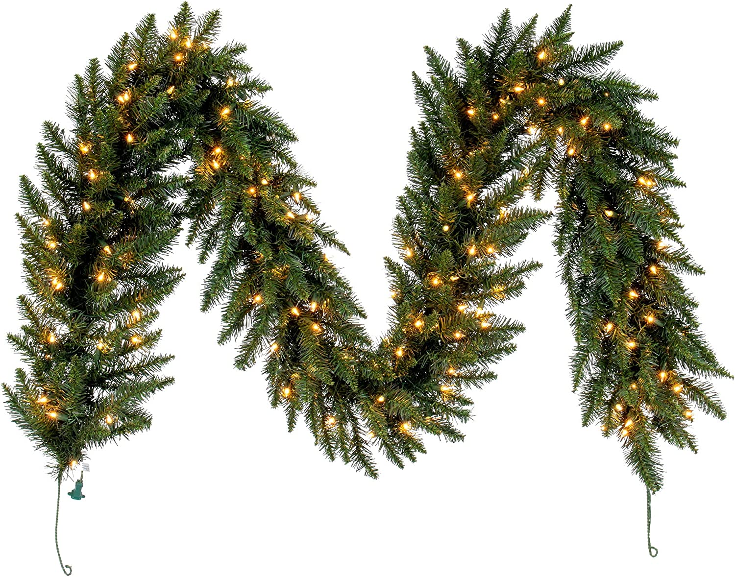 9' Camdon Fir Artificial Christmas Garland, Clear Dura-lit Incandescent Mini Lights - Faux Holiday Garland - Indoor Seasonal Home Decor