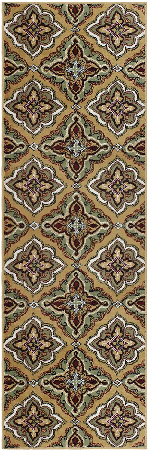 SUPERIOR Designer Crawford Gold Area Rug Runner (2'7