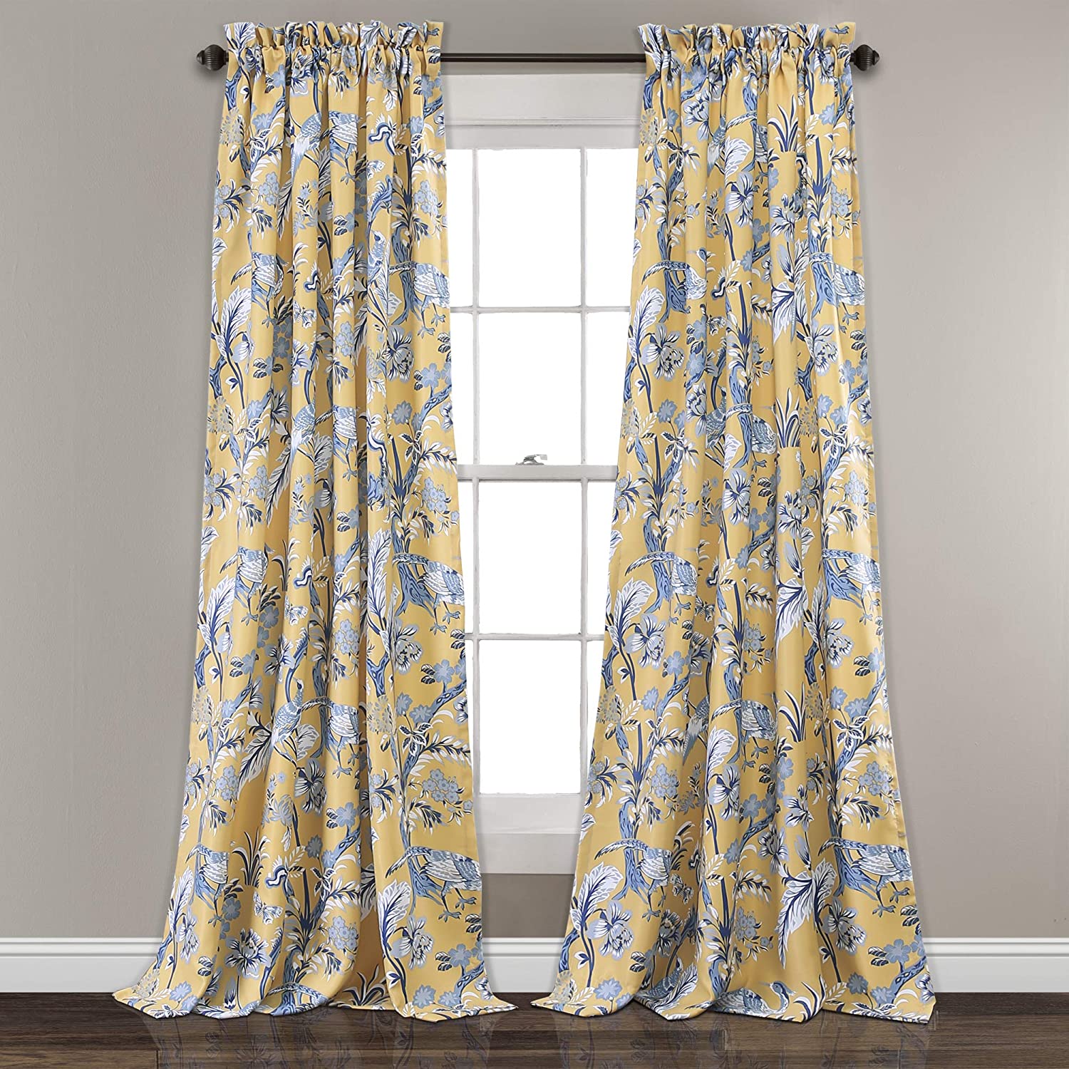 Yellow Curtains Dolores Darkening Window Panel Set for Living, Dining Room, Bedroom (Pair), 108" x 52", (Set of 2)