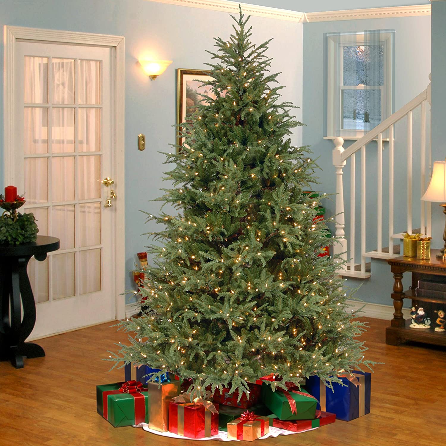 6.5' Frasier Grande Green Fir Artificial Christmas Tree with White/Multi-Color Lights (#K5734)