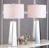 Safavieh Janice Table Lamp in Clear with Cotton Shade SC790
