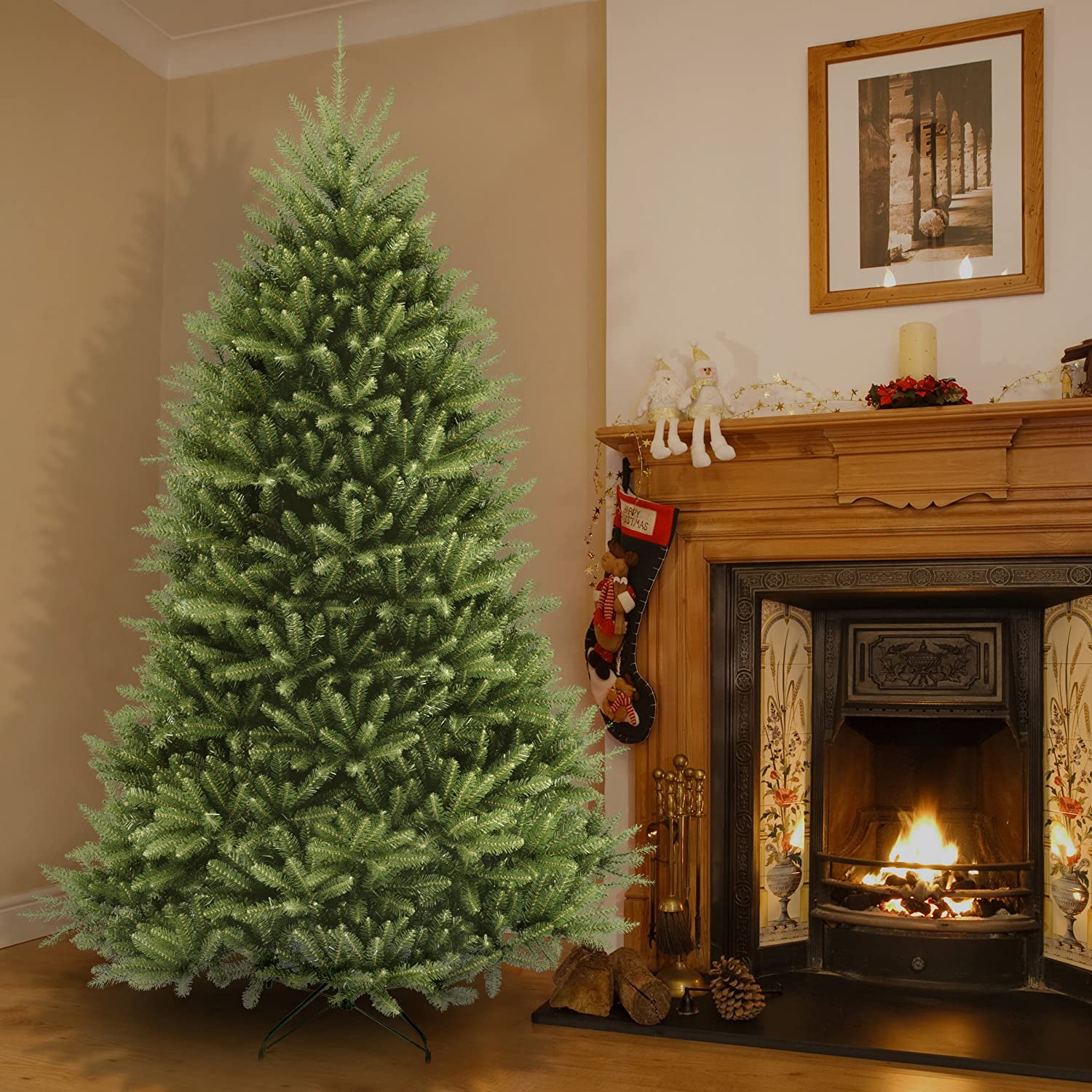 53 x 53 x 78 inches National Tree Company Artificial Full Christmas Tree, Green, Dunhill Fir, Includes Stand, 6.5 Feet