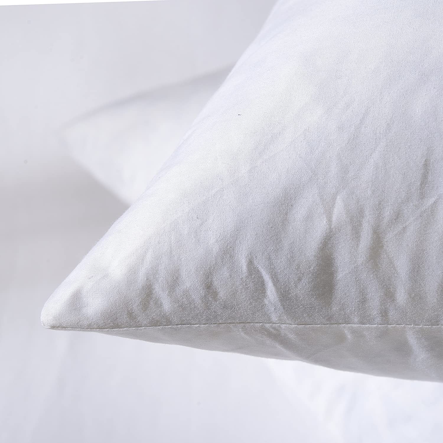 22x22 Decorative Throw Pillow Inserts-Down Feather Pillow Inserts-Square-Cotton Fabric-Set of 2-White