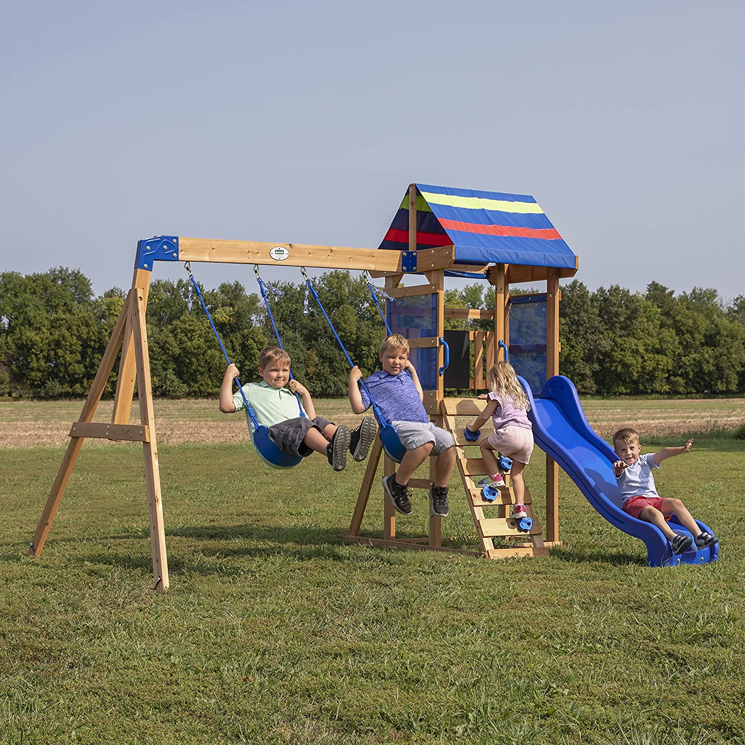 Backyard Discovery Bay Pointe All Cedar Wooden Swing Set