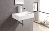 1601 Porcelain Rectangular Wall-Mounted Compact Sink, (18 x 12.1 x 4 Inches)