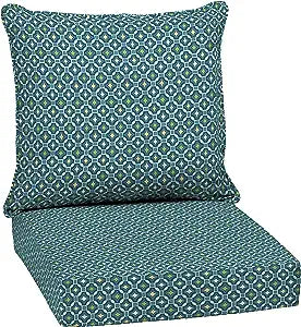 24 in. x 24 in. 2-Piece Deep Seating Outdoor Lounge Chair Cushion in Sapphire Alana Tile