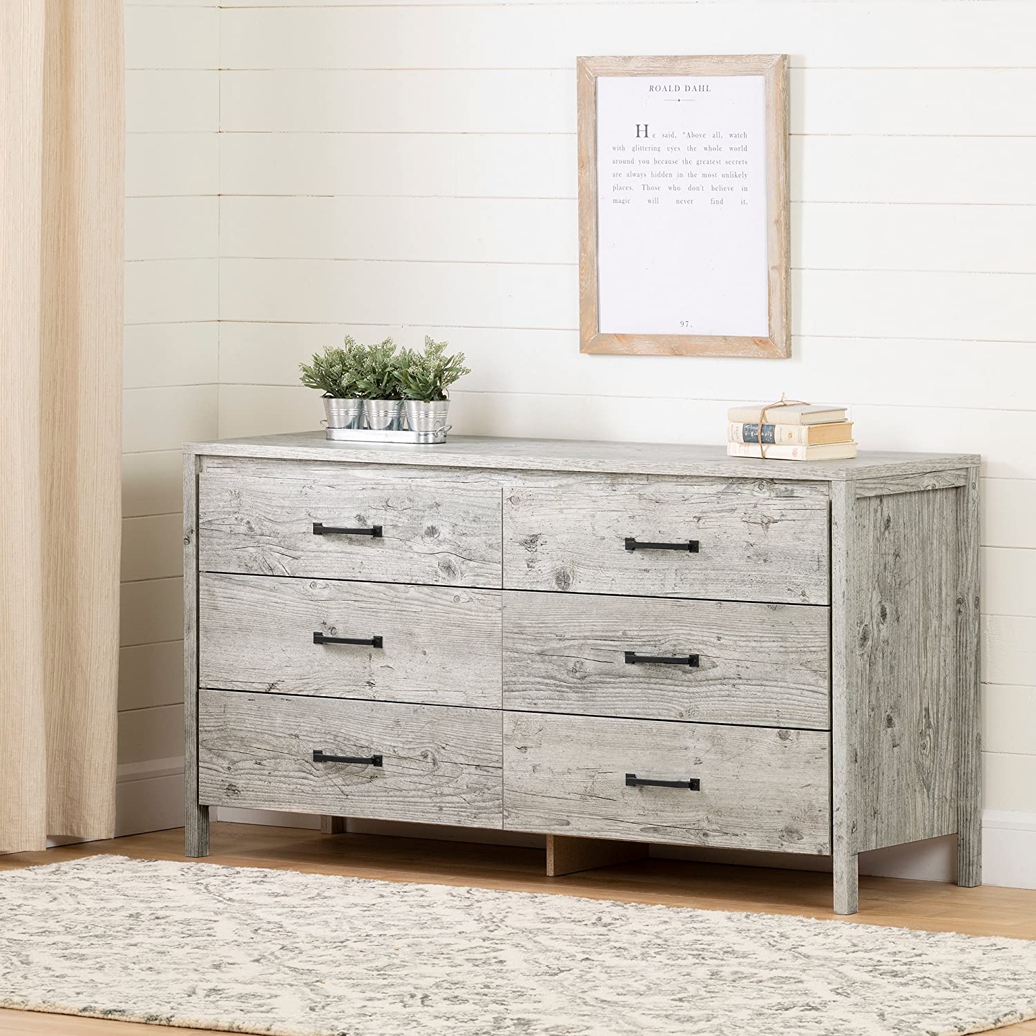 South Shore Gravity 6-Drawer Double Dresser, Seaside Pine