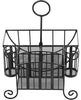 Black Metal Mesh Kitchen, Picnic Buffet Caddy for Utensils, Plates, and Napkins with Handle