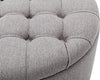 28-Inch Button Tufted Round Storage Ottoman with Lift Off Lid, Gray