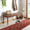 Safavieh Home Amalia  Dark Brown Leather Weave Bench Dr100