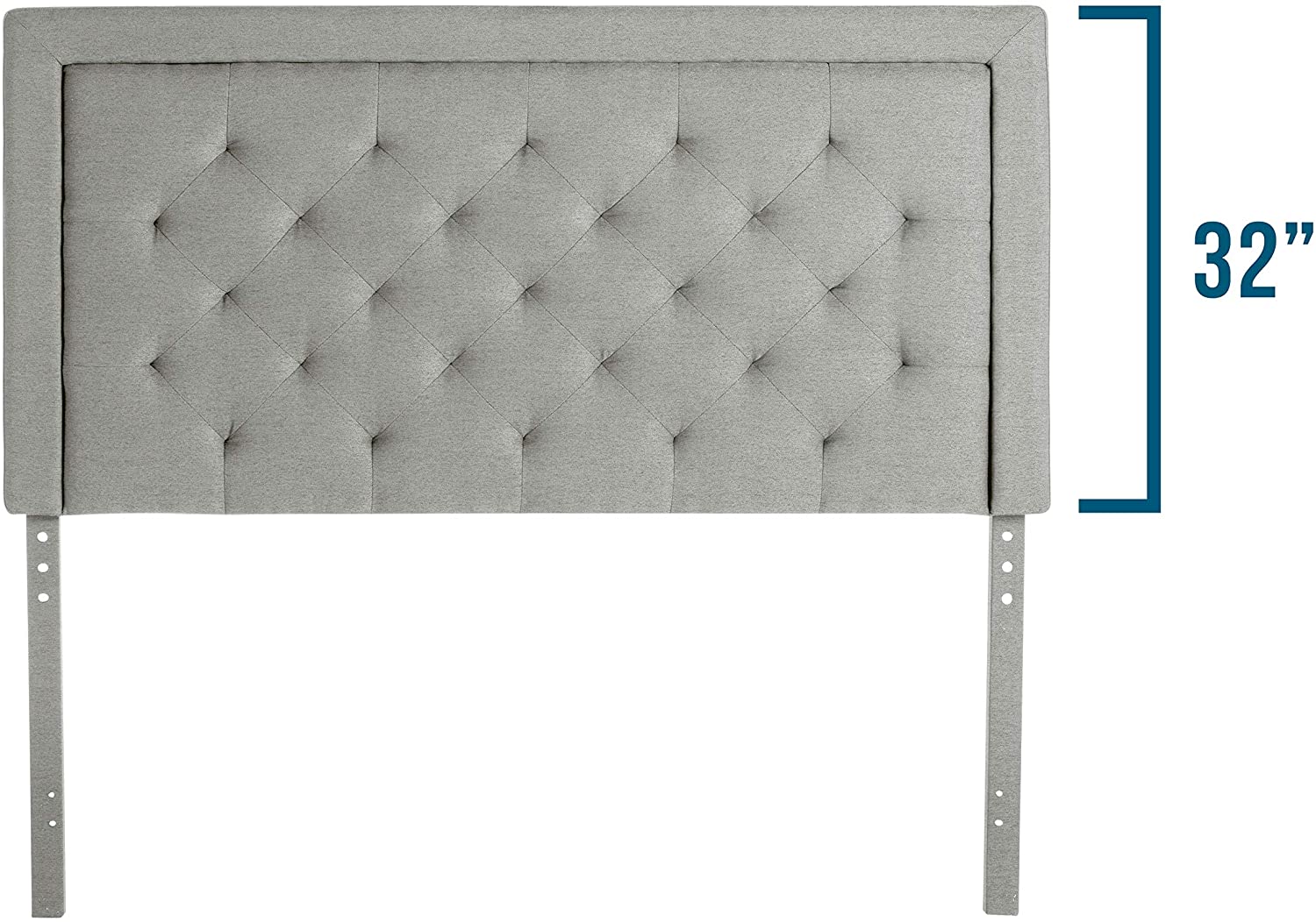 LUCID Bordered Upholstered Headboard with Diamond Tufting King/California
