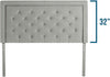LUCID Bordered Upholstered Headboard with Diamond Tufting King/California