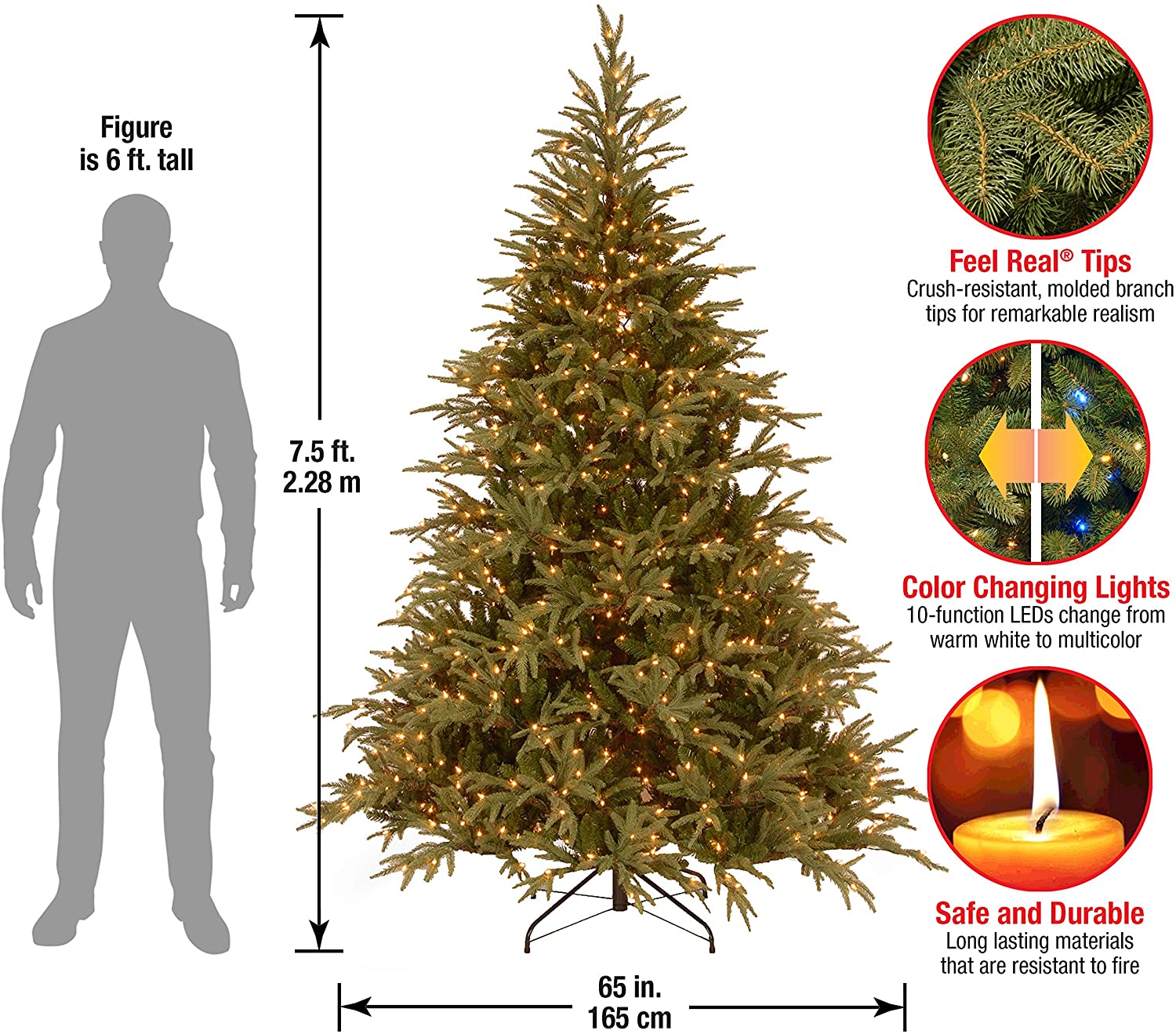 7.5' Frasier Grande Artificial Christmas Tree with Dual Color LED Lights (#K6252)