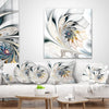 Designart White Stained Glass Art' Floral Throw Living Room, Sofa, Pillow Insert + Cushion Cover Printed On Both Side 16 in. x 16 in  (Set of 2)