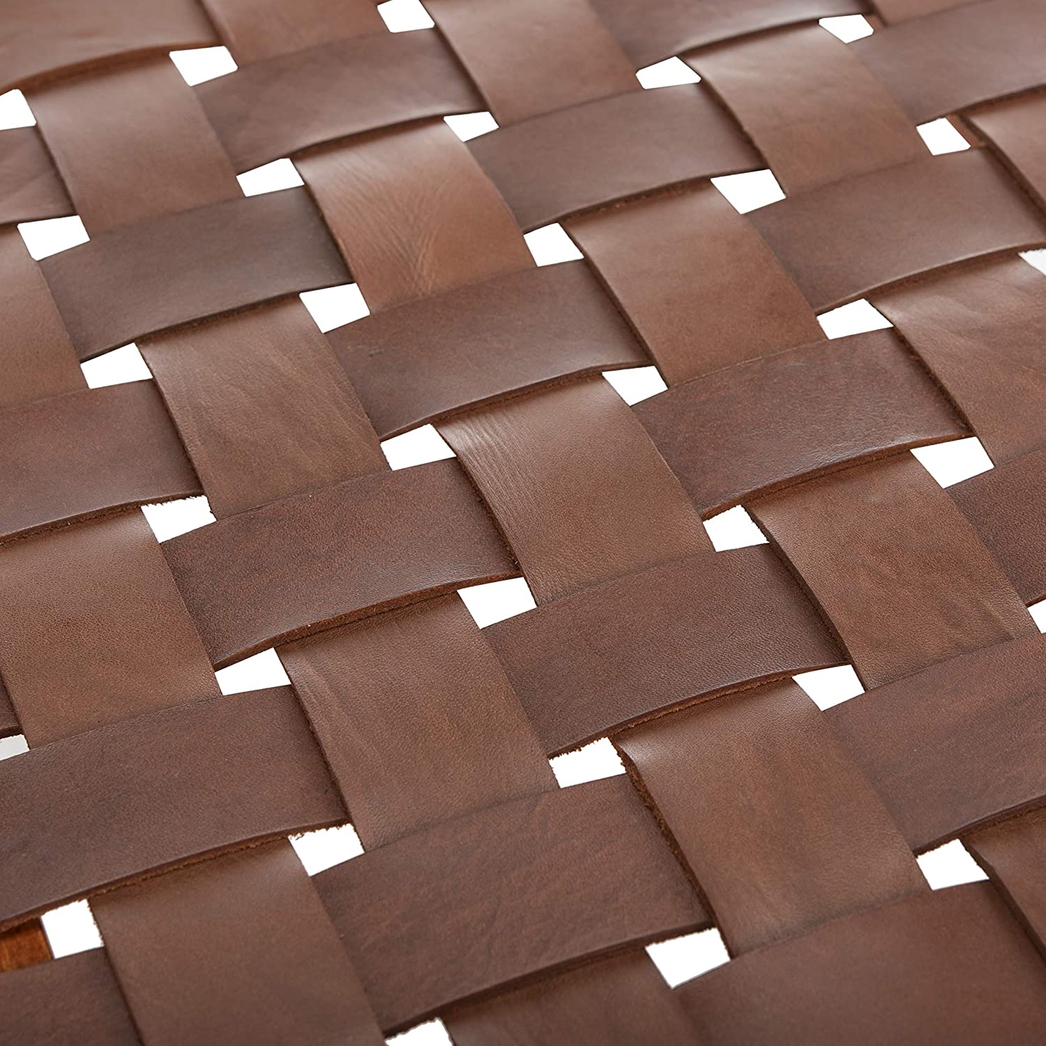 Safavieh Home Amalia  Dark Brown Leather Weave Bench Dr100
