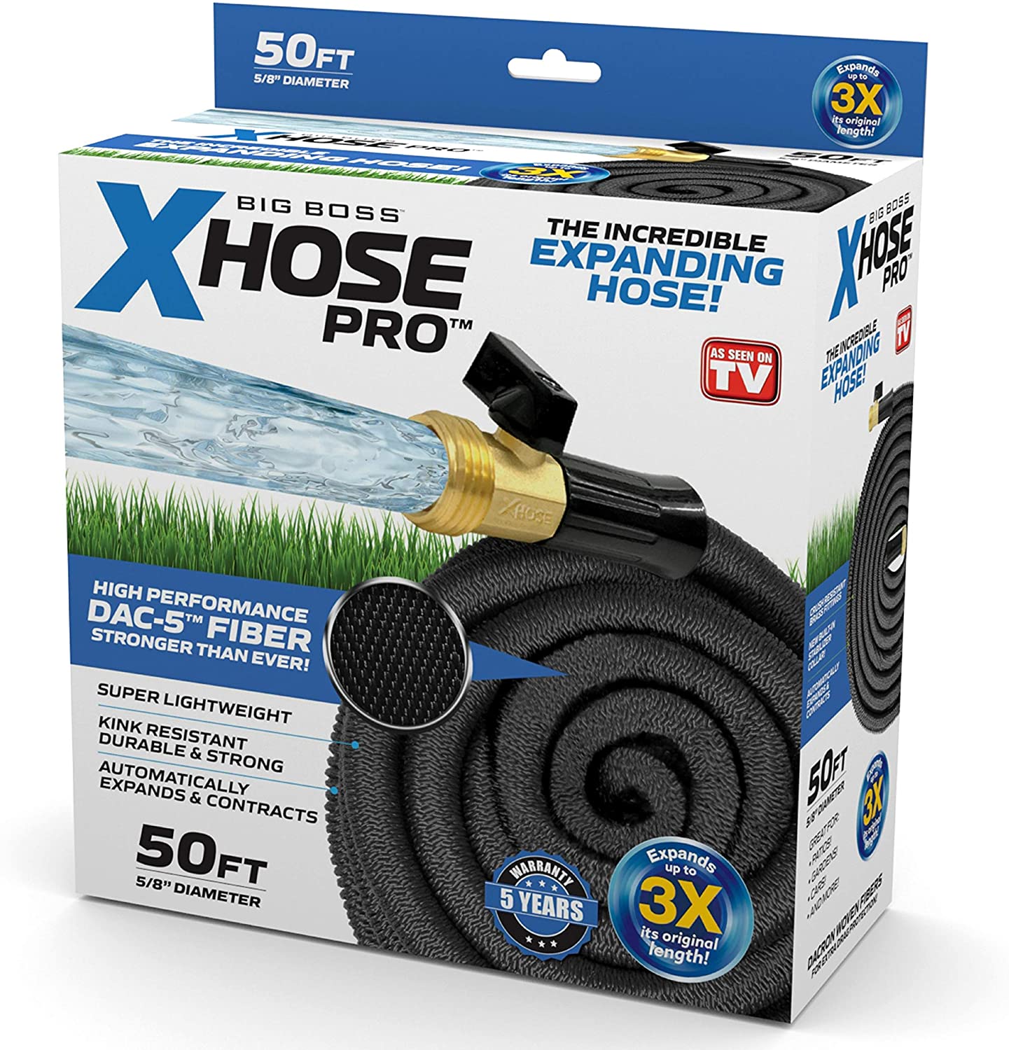 Xhose 1256 Dac-5 Garden Hose, 50 ', Black B15-KS156