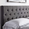 LUCID Mid-Rise Upholstered Headboard - Adjustable Height from 34” to 46”, King/Cal King, Charcoal  7354