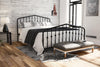 Novogratz Bushwick Metal Bed with Headboard and Footboard | Modern Design | Queen Size - Black